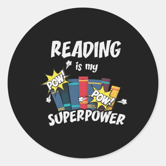 Adesivo Reading Is My Superpower Book Bookworm (Frente)