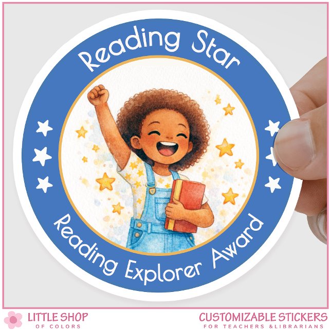 Adesivo Reading Star Teacher Encouragement Award (Criador carregado)