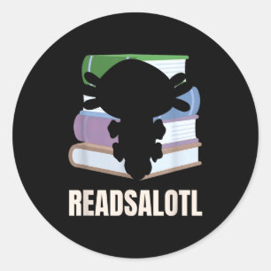 Adesivo Readsalotl amante da leitura engraçado axolote bib