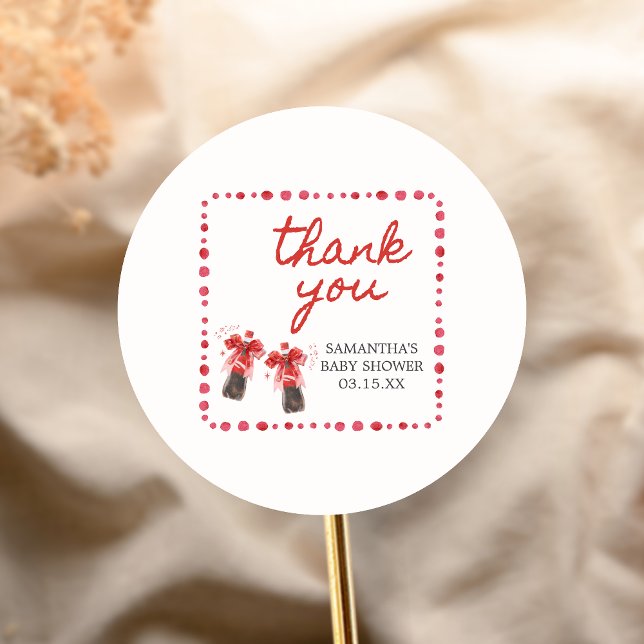 Adesivo Ready to Pop Baby Shower (She's Ready to Pop Cola Baby Shower Sticker)