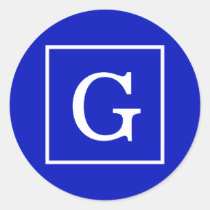 Adesivo Real Azul Branco com quadro inicial Monograma