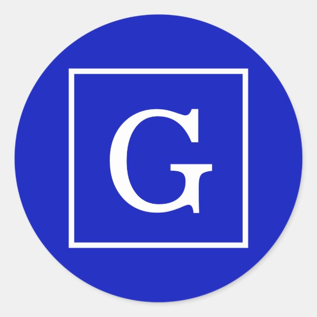 Adesivo Real Azul Branco com quadro inicial Monograma (Frente)