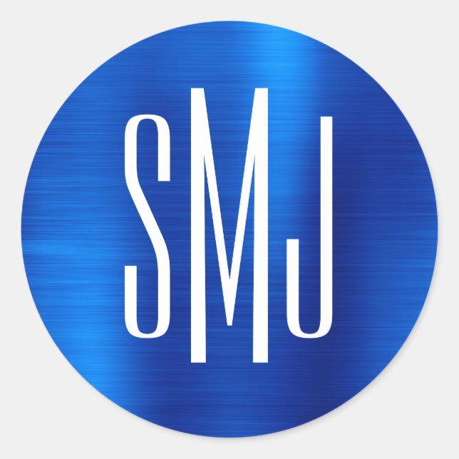 Adesivo Real Blue Foil Três Letras Monograma (Frente)