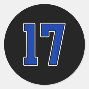 Adesivo Real Blue White Number 17 Jersey Player Uniform #