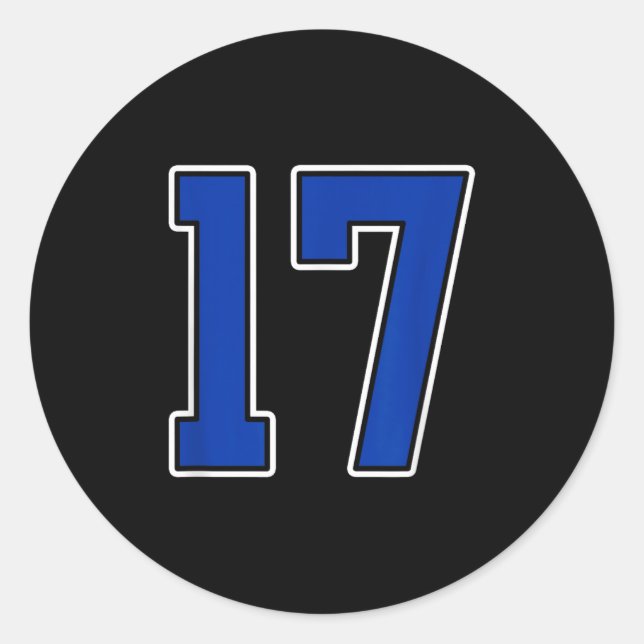 Adesivo Real Blue White Number 17 Jersey Player Uniform # (Frente)