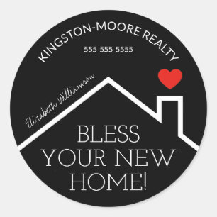 Adesivo Real Estate House Heart Custom Realtor Business