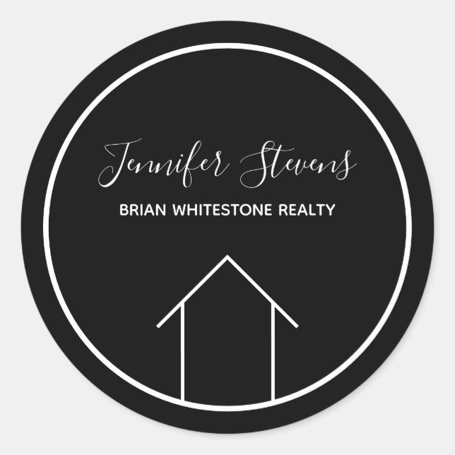 Adesivo Real Estate Modern Black White House (Frente)