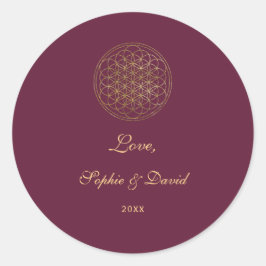 Adesivo Real Flor Dourada da Vida Casamento Geométrico Sag