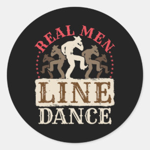 Adesivo Real Men Line Dance Shirt Country Western Dancing