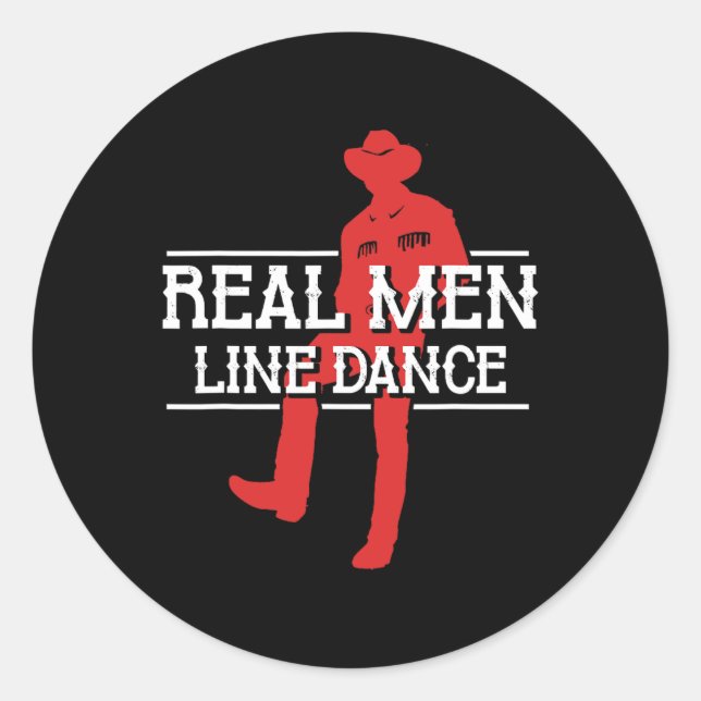 Adesivo Real Men Line Dance Western Country Dancing Lineda (Frente)