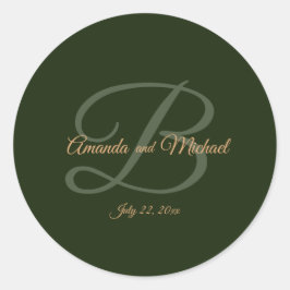 Adesivo Real Verde Escuro Deixa Casamento Dourado