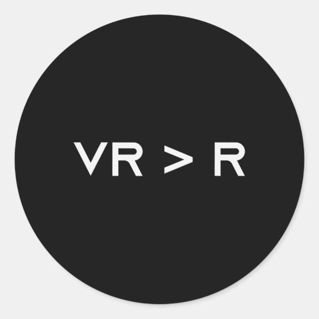 Adesivo Realidade Virtual É Maior Que a Realidade. Vr Engr (Frente)