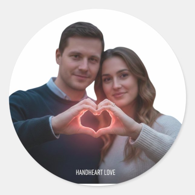 Adesivo Realistic Romantic Couple Heart Hands Vinyl Sticke (Frente)