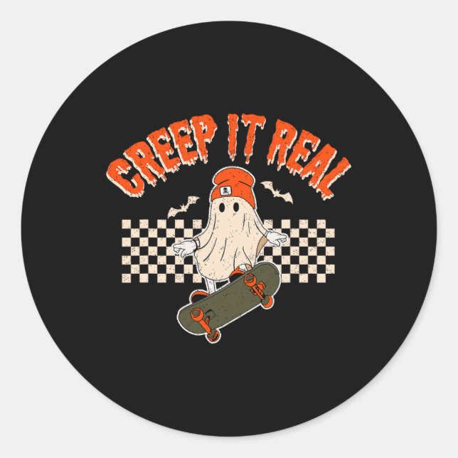Adesivo Realmente Skateboard Ghost Bats Retro Halloween 2 (Frente)