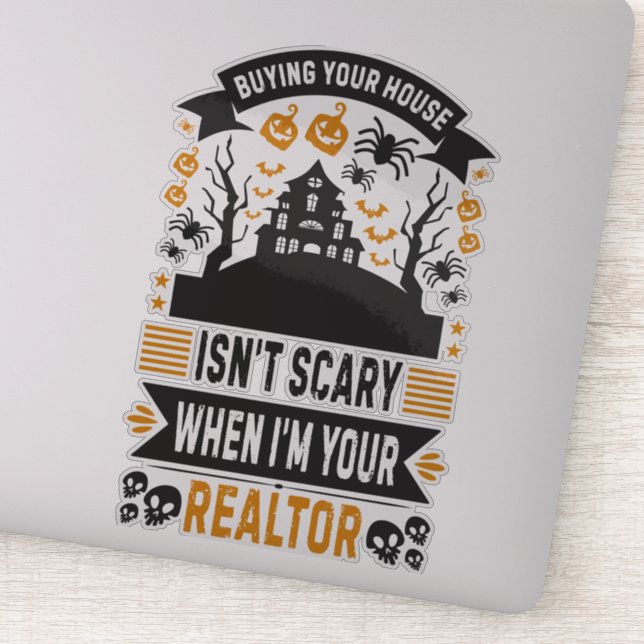 Adesivo Realtor Halloween - Agente Imobiliário Broker (Detalhe)