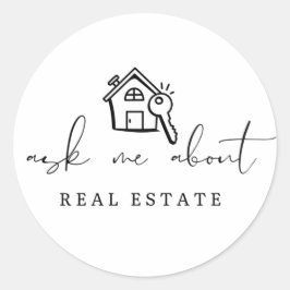 Adesivo Realtor Pergunte-Me Sobre O Promocional Imobiliári