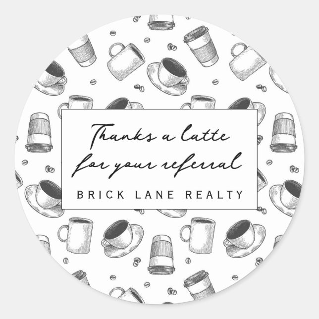 Adesivo Realty Obrigado um negócio de consulta posterior (Frente)