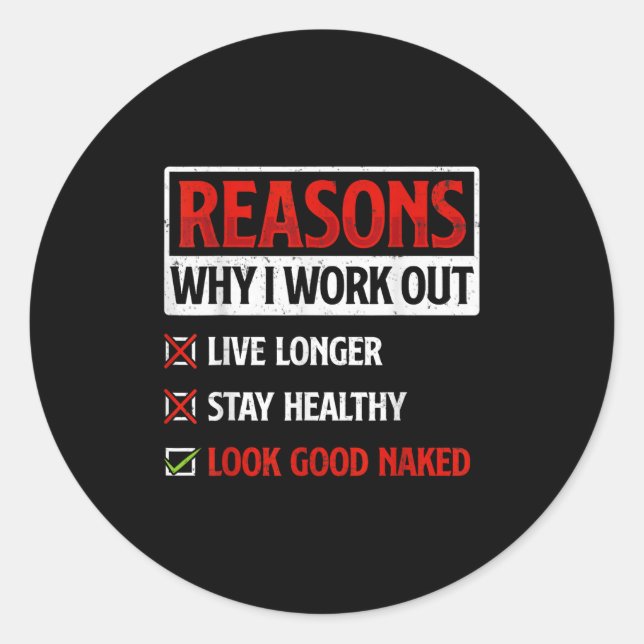 Adesivo Reasons Why I Work Out Fitness Workout Gym Motivat (Frente)
