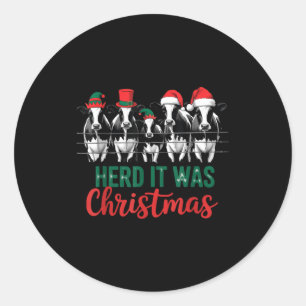 Adesivo Rebanho Era Natal Fofo Festivo Vacas Xmas Feriado