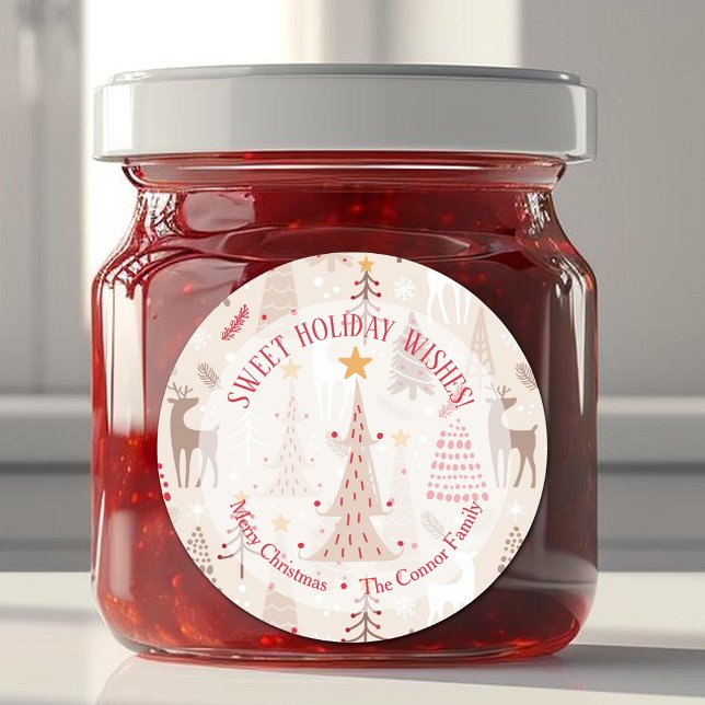 Adesivo Rebelde Árvores de Natal Banho Feriado Caseiro (Reindeer Christmas Trees Homemade Holiday Baking 3" Round Stickers)