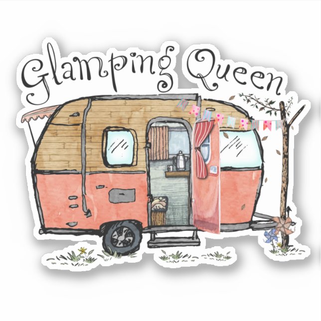 Adesivo Reboque de Campanha Cólatra Rainha Glamping (Frente)