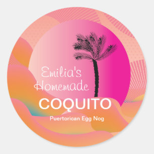 Adesivo Receita Caseira de Coquito Rosa Bebida