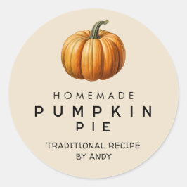 Adesivo Receita caseira de torta de abóbora