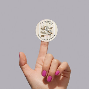 Adesivo Receita da padaria de Utensílios de Cozinhar em fo