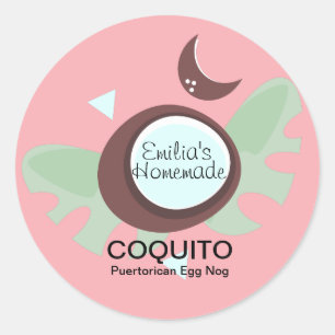 Adesivo Receita de Coquito Bebida Coco Leite de Ovo