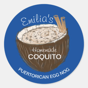 Adesivo Receita de Coquito Bebida Leite de Coco Natalino
