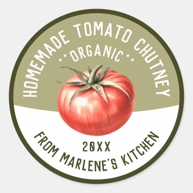Adesivo Receita de Molho de Tomate Caseiro para Conservas (Frente)