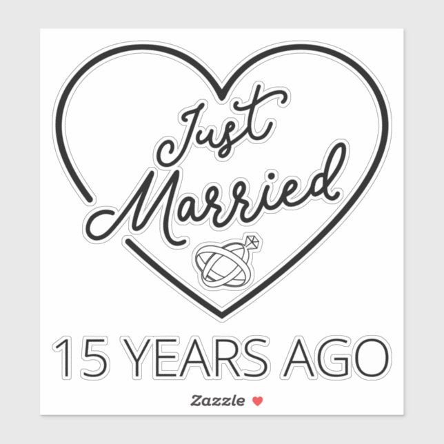 Adesivo Recem casados 15 Anos Atrás III (Folha)