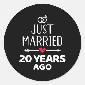 Adesivo Recem casados 20 Anos Atrás 20 de Casamento