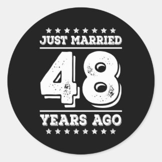 Adesivo Recem casados 48 Anos Atrás, 48º Aniversário De Ca