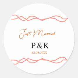 Adesivo Recem casados adicionar nome do casal data red vin