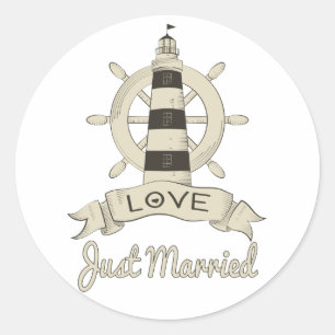 Adesivo Recém-Casados Âncora de Navio Marítimo Casamento B