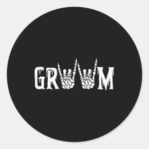 Adesivo Recem casados de Casamento do Groom Skeleton Gótic