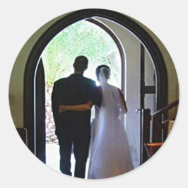Adesivo Recem casados de Fotografia de Noiva Groom Saindo 
