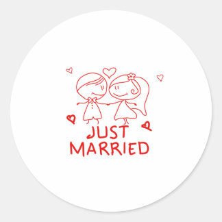 Adesivo Recém-Casados Design de Favor de Casamento para Ca