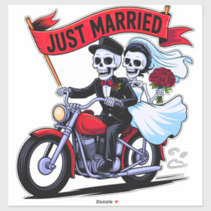 Adesivo Recem casados do Casal Biker Gótico