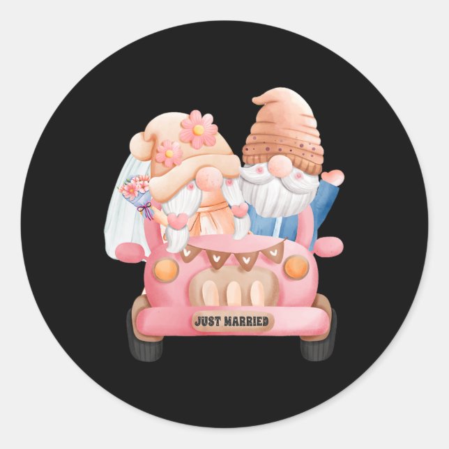 Adesivo Recem casados Gnomo Newlywn Nolywn Groom Co (Frente)