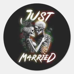 Adesivo Recem casados Halloween Skeleton Bride E Grove Nós