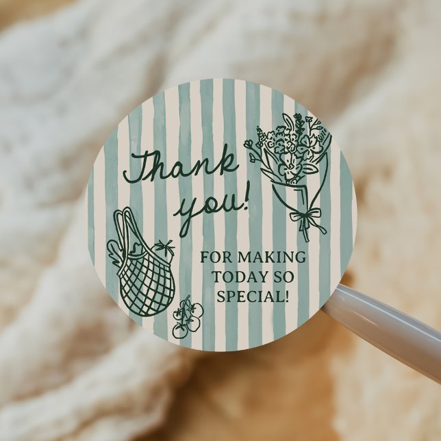 Adesivo Recém-saída do Mercado Casamento Desenhado à Mão (Criador carregado)