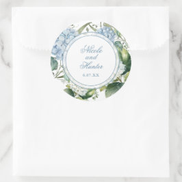 Adesivo Recepção de Casamento Floral com Aquarela Azul Des
