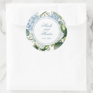 Adesivo Recepção de Casamento Floral com Aquarela Azul Des