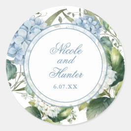 Adesivo Recepção de Casamento Floral em Aquarela Azul Desb