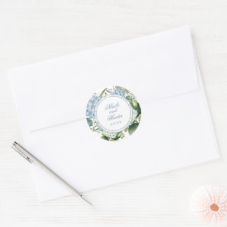 Adesivo Recepção de Casamento Floral em Aquarela Azul Desb