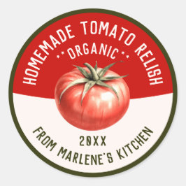 Adesivo Recheio de Tomate Caseiro para Receita de Cozinha