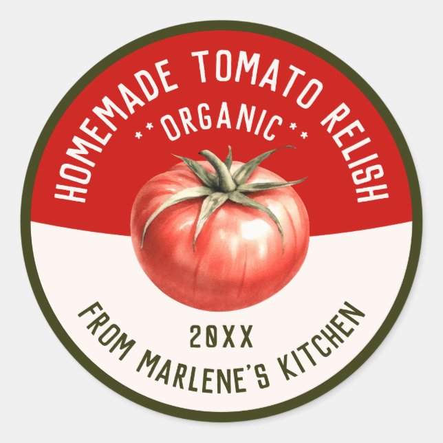 Adesivo Recheio de Tomate Caseiro para sua Receita de Cozi (Frente)