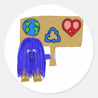 Adesivo reciclar de paz da Terra Azul
